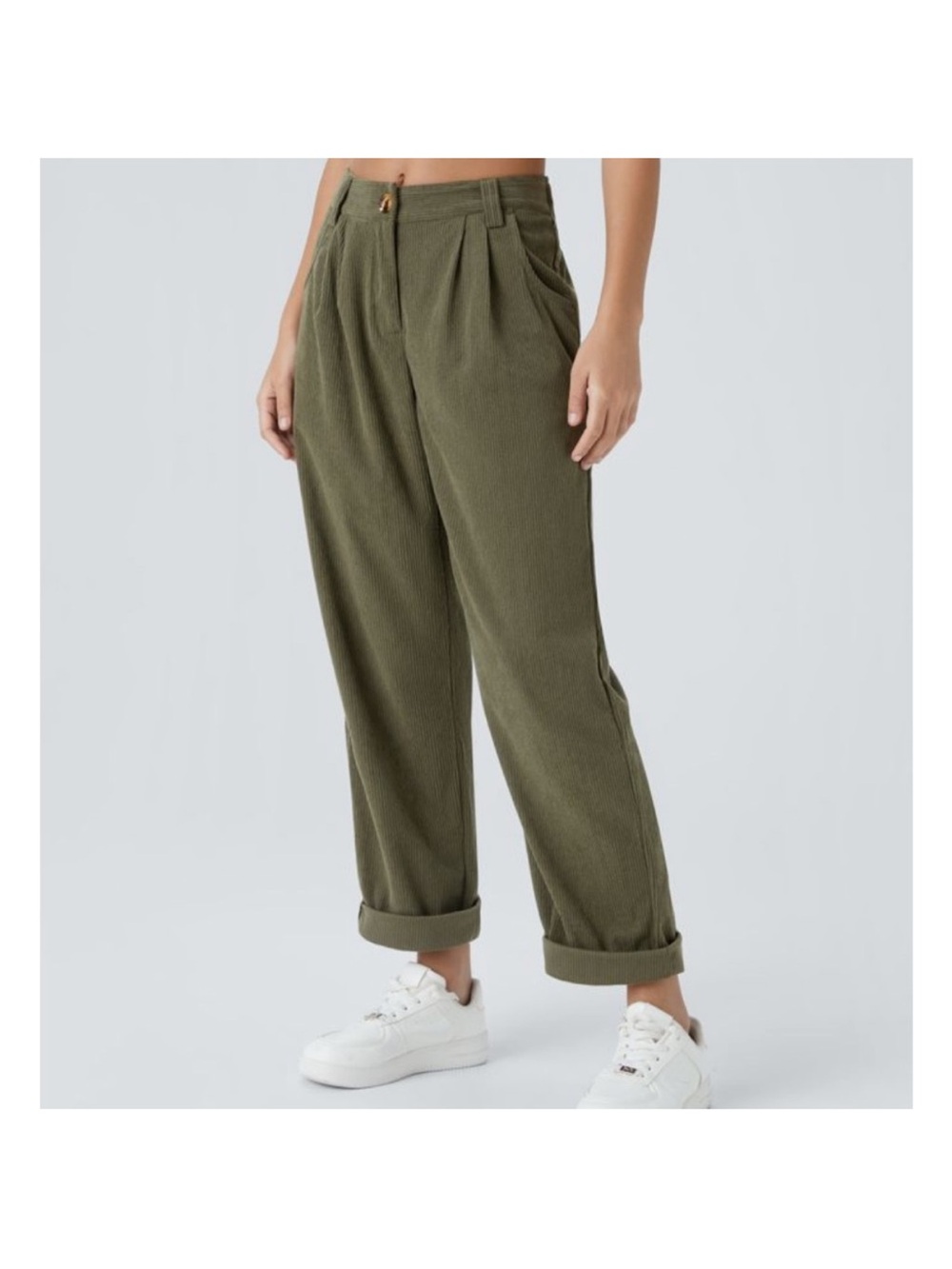 Halara Olive Green Corduroy Pants Extra Large XL Regular